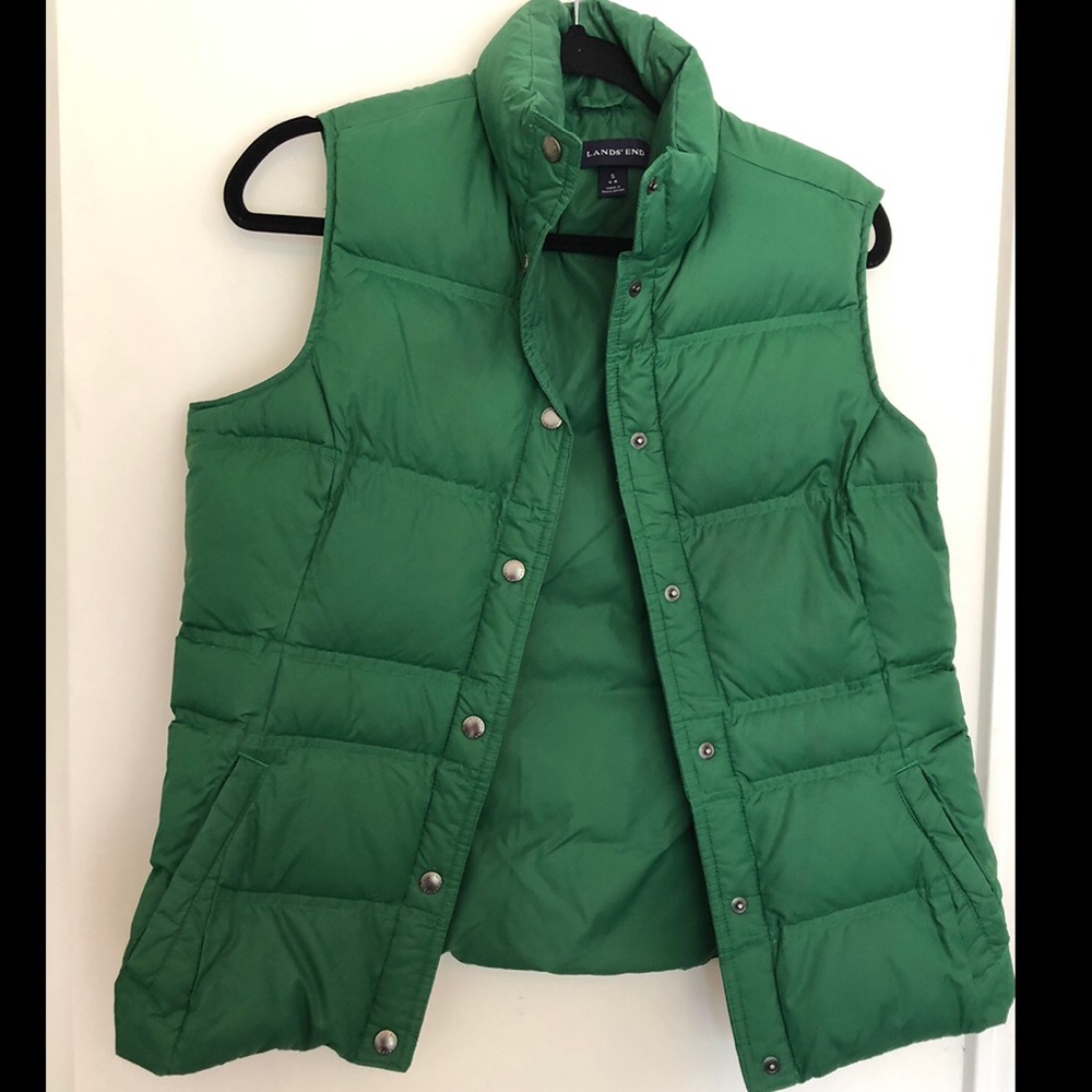 Lands’ End Green Puffer Vest- Size Small